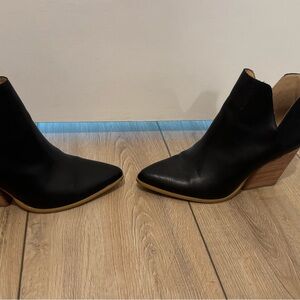 Black Leather Ankle Boots